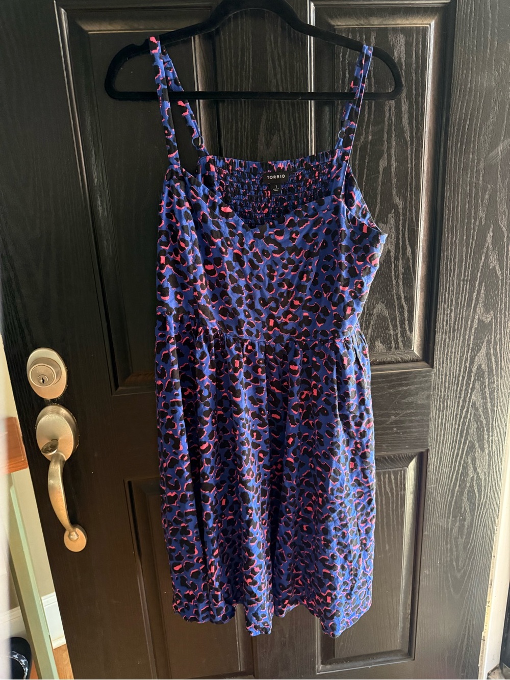 Torrid size 1 Blue, Pink & Black Leopard Print Dress